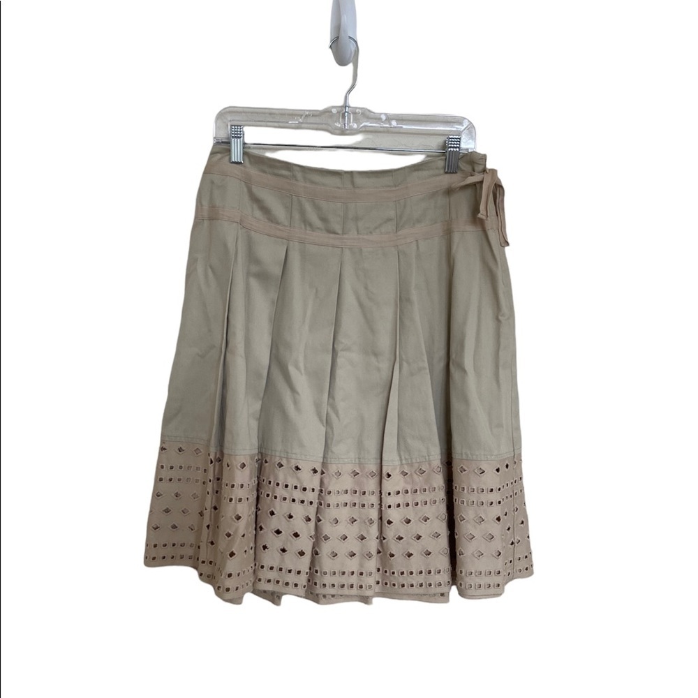 Bandolino Cotton Eyelet Pleated Skirt